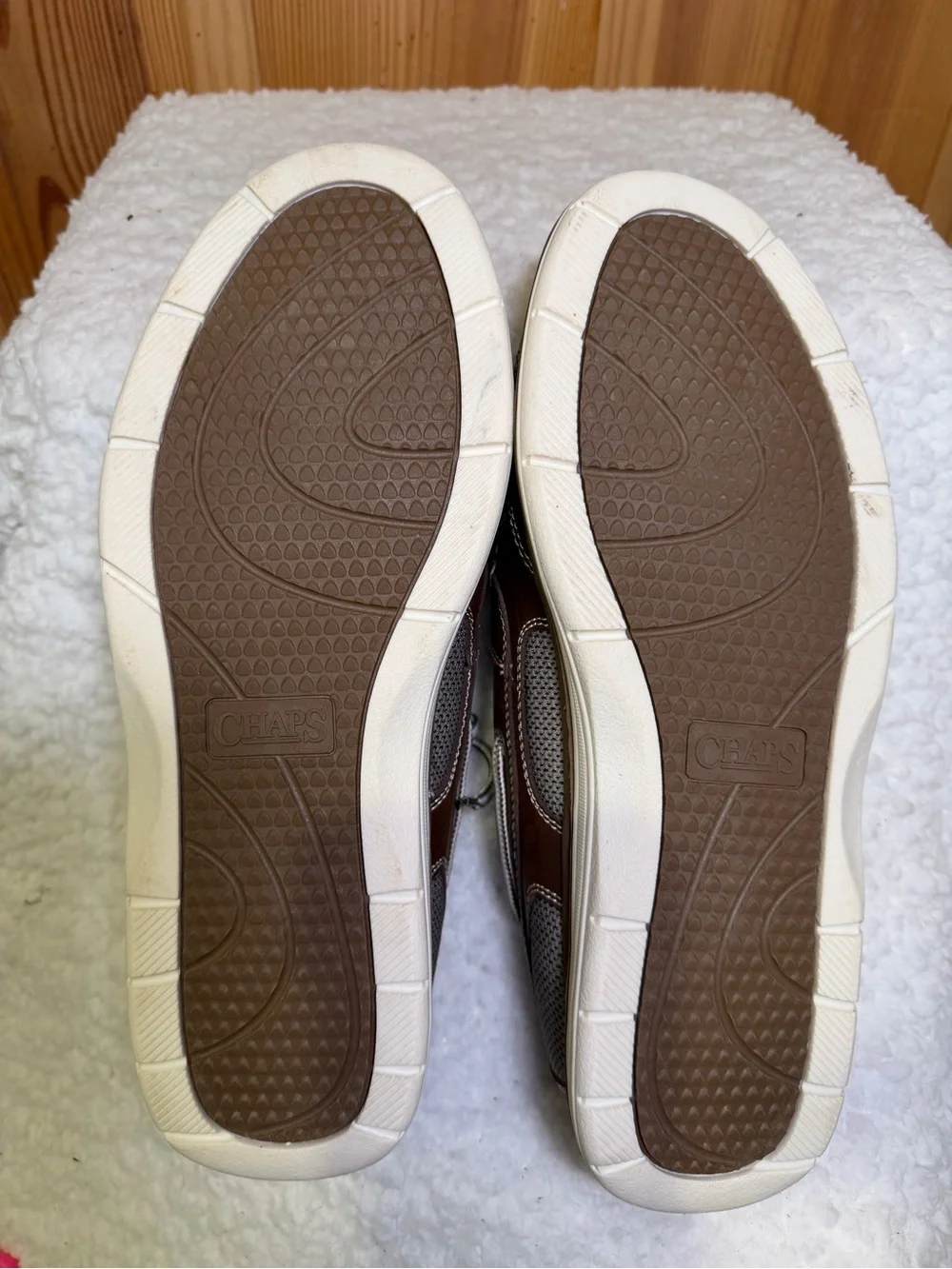 Chaps Men's Brown Leather Boat Shoes